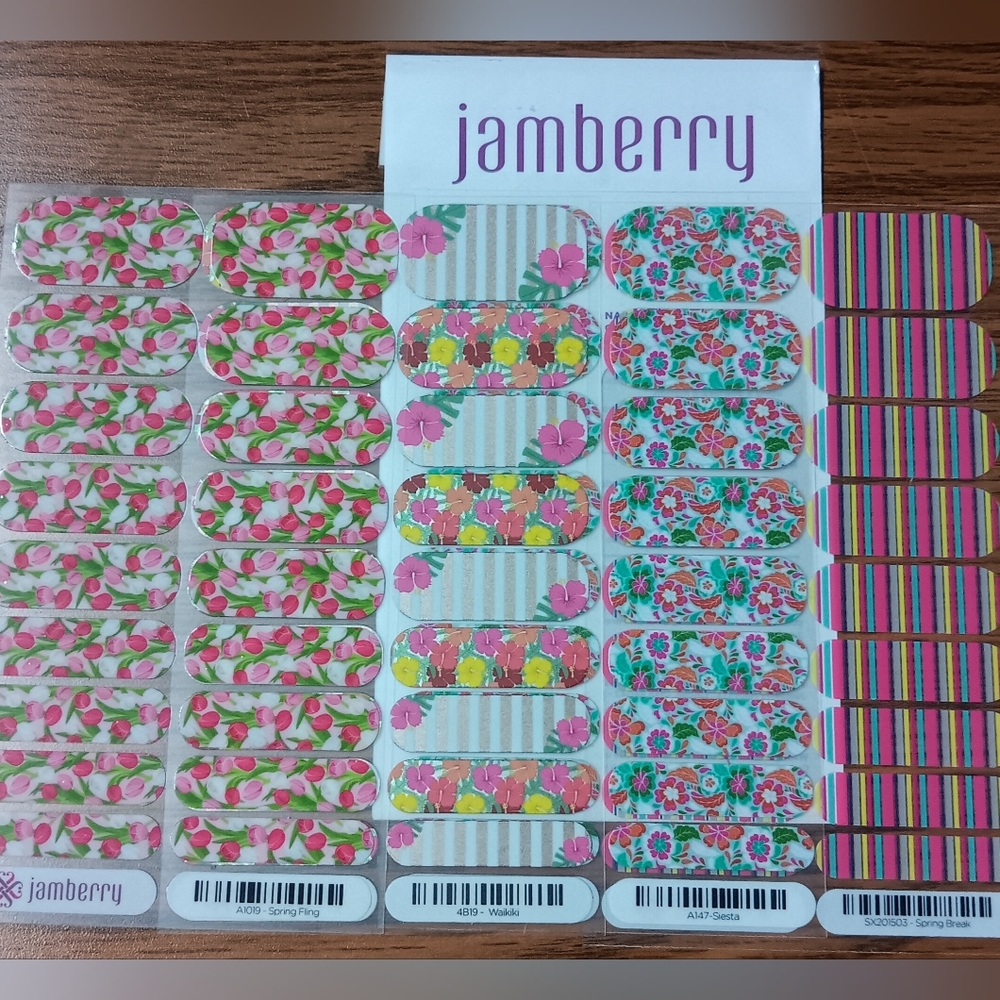 ⚜️ Jamberry Nail Wrap Lot ⚜️ J10 ⚜️ Spring Bundle 4pk ⚜️ 2 Files ⚜️
